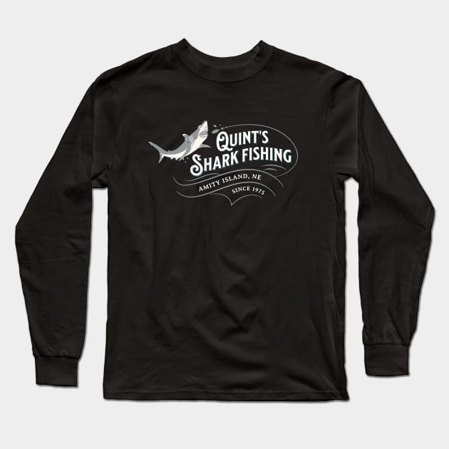 Quint's Shark Fishing - Amity Island, NE Since 1975 Long Sleeve T-Shirt by BodinStreet